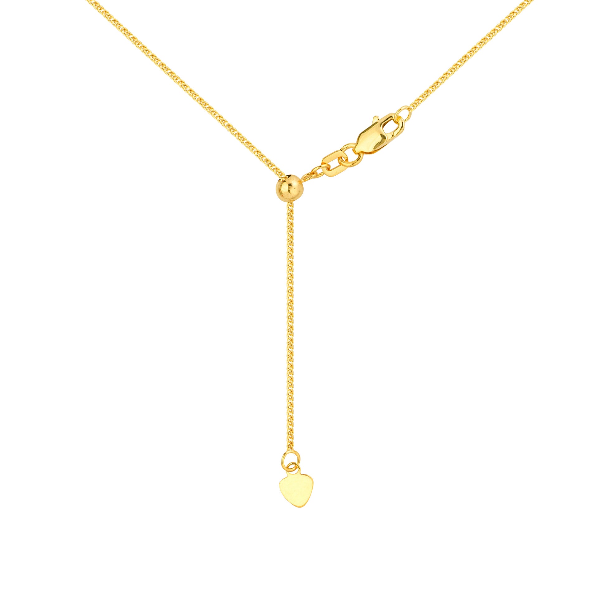 1.25mm Square Wheat Chain with Slider Bead