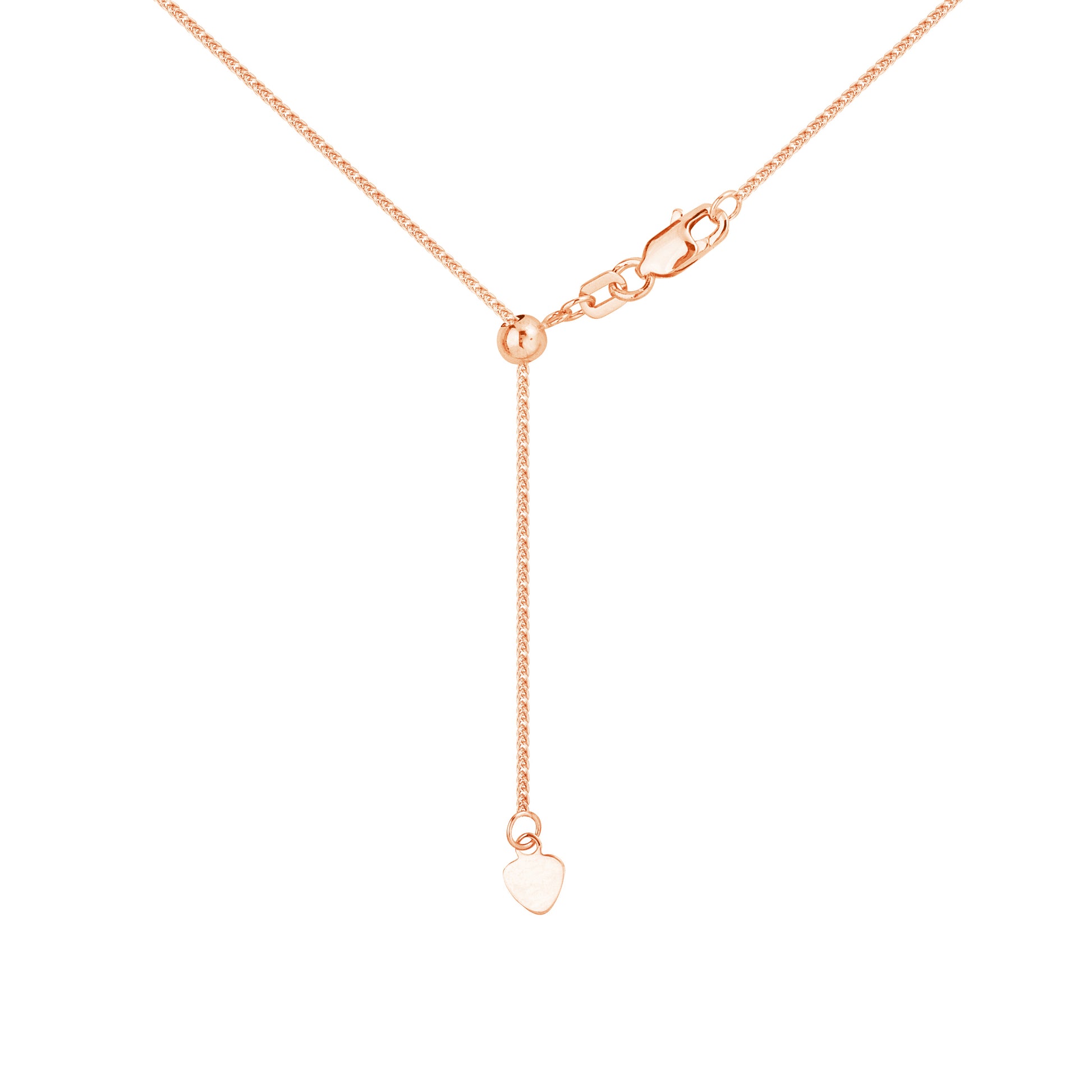 1.25mm Square Wheat Chain with Slider Bead