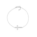 Sideways Cross on Chain Adj. Bracelet
