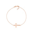 Sideways Cross on Chain Adj. Bracelet