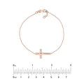 Sideways Cross on Chain Adj. Bracelet