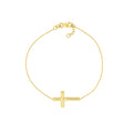 Sideways Cross on Chain Adj. Bracelet