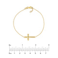 Sideways Cross on Chain Adj. Bracelet