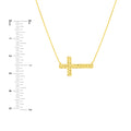Diamond-Cut Sideways Cross Adj. Necklace