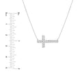 Diamond-Cut Sideways Cross Adj. Necklace