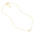 Sideways Cross Necklace with 1/5tcw Diamond
