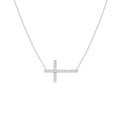 Sideways Cross Necklace with 1/5tcw Diamond