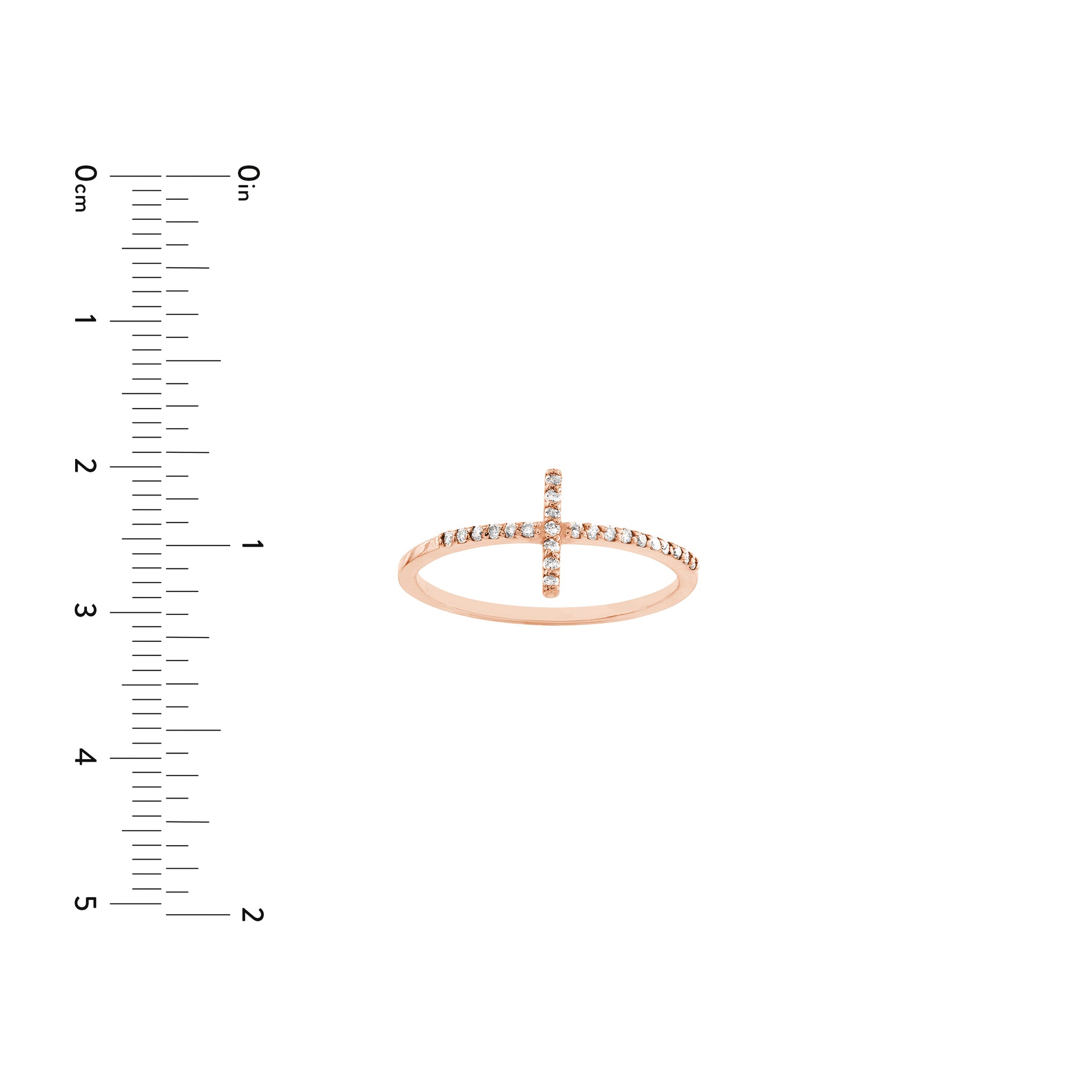Sideways Cross Ring with 1/6tcw Diamond