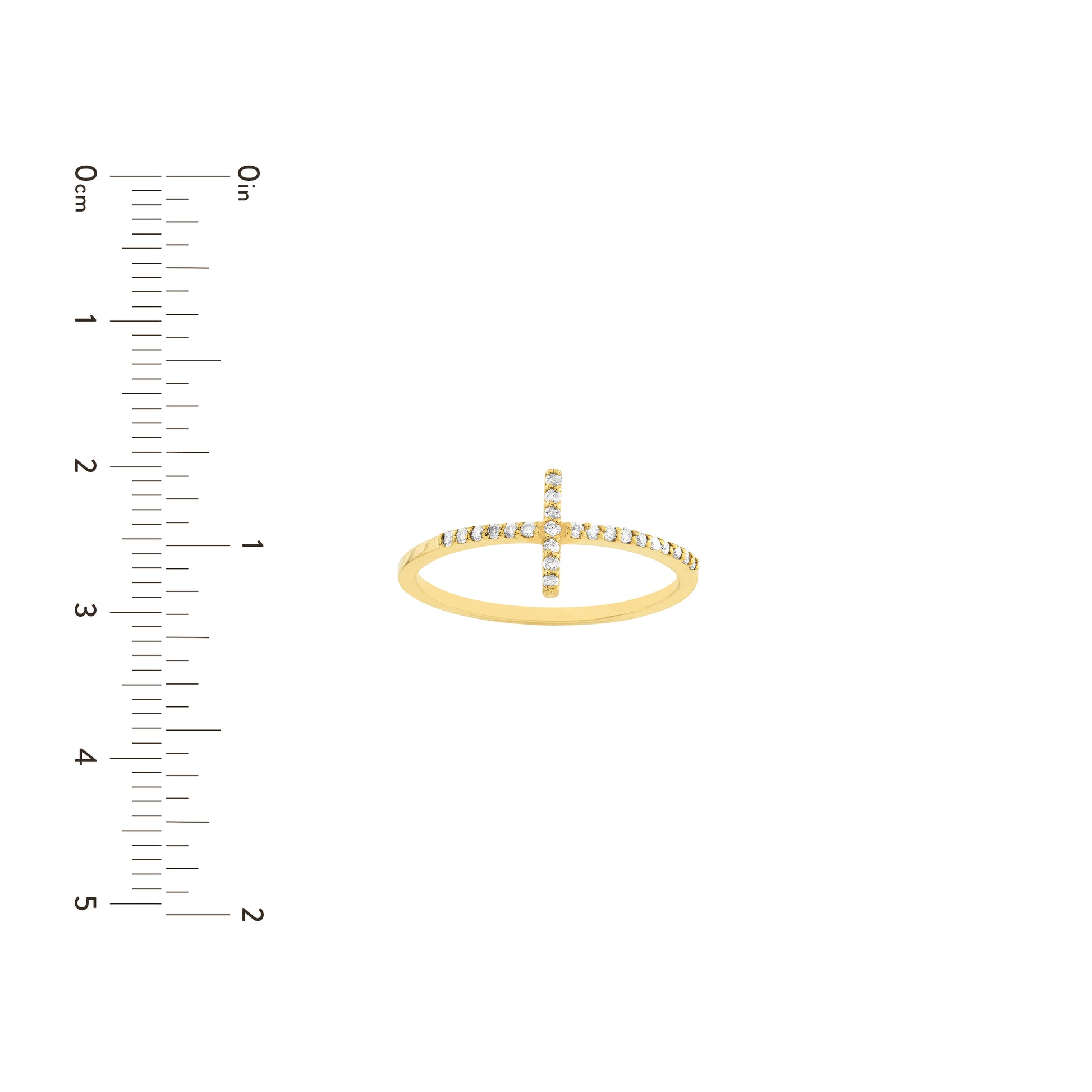 Sideways Cross Ring with 1/6tcw Diamond