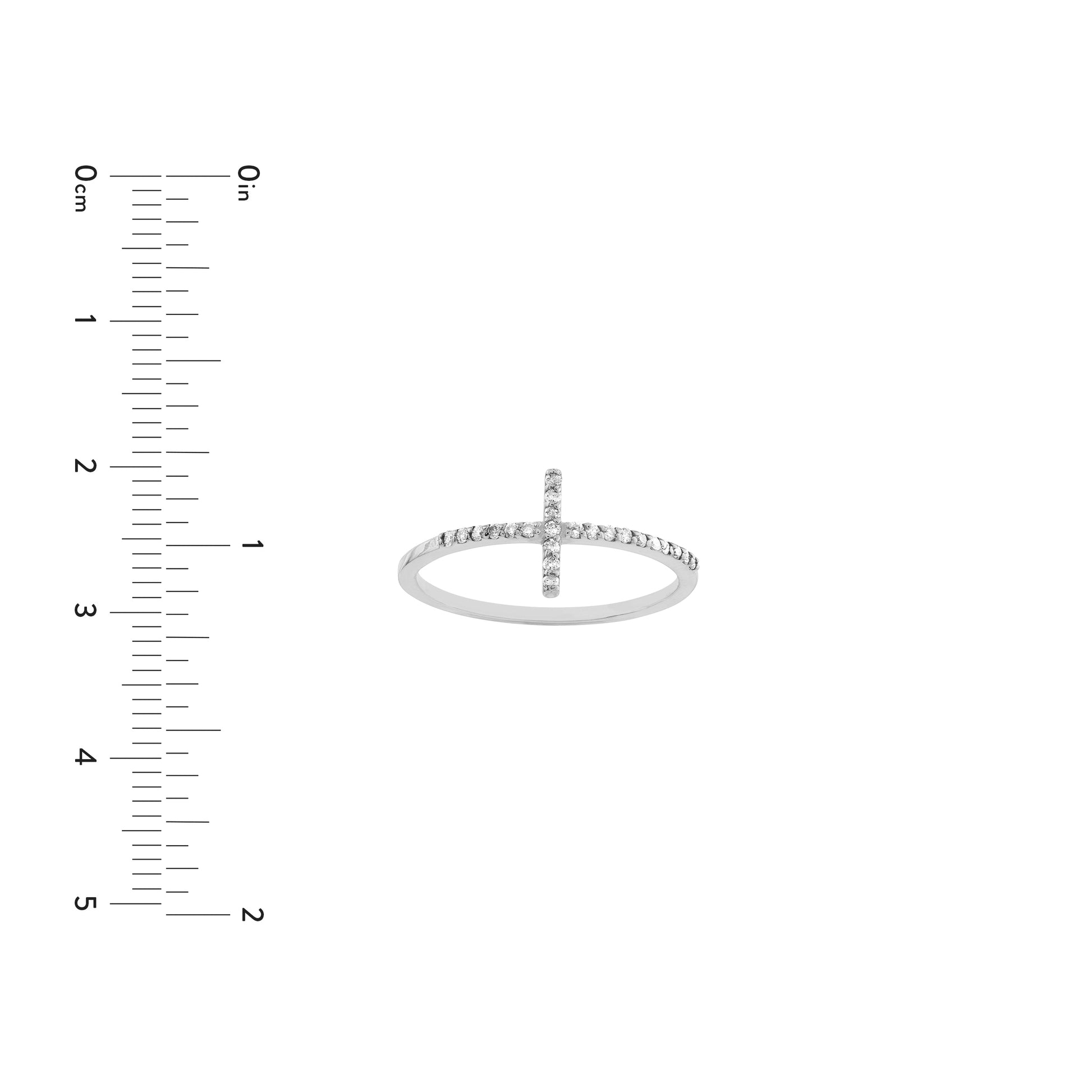 Sideways Cross Ring with 1/6tcw Diamond