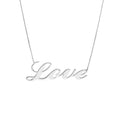 Plated Sterling Silver Script Love Necklace