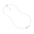 Plated Sterling Silver CZ Script Love Necklace