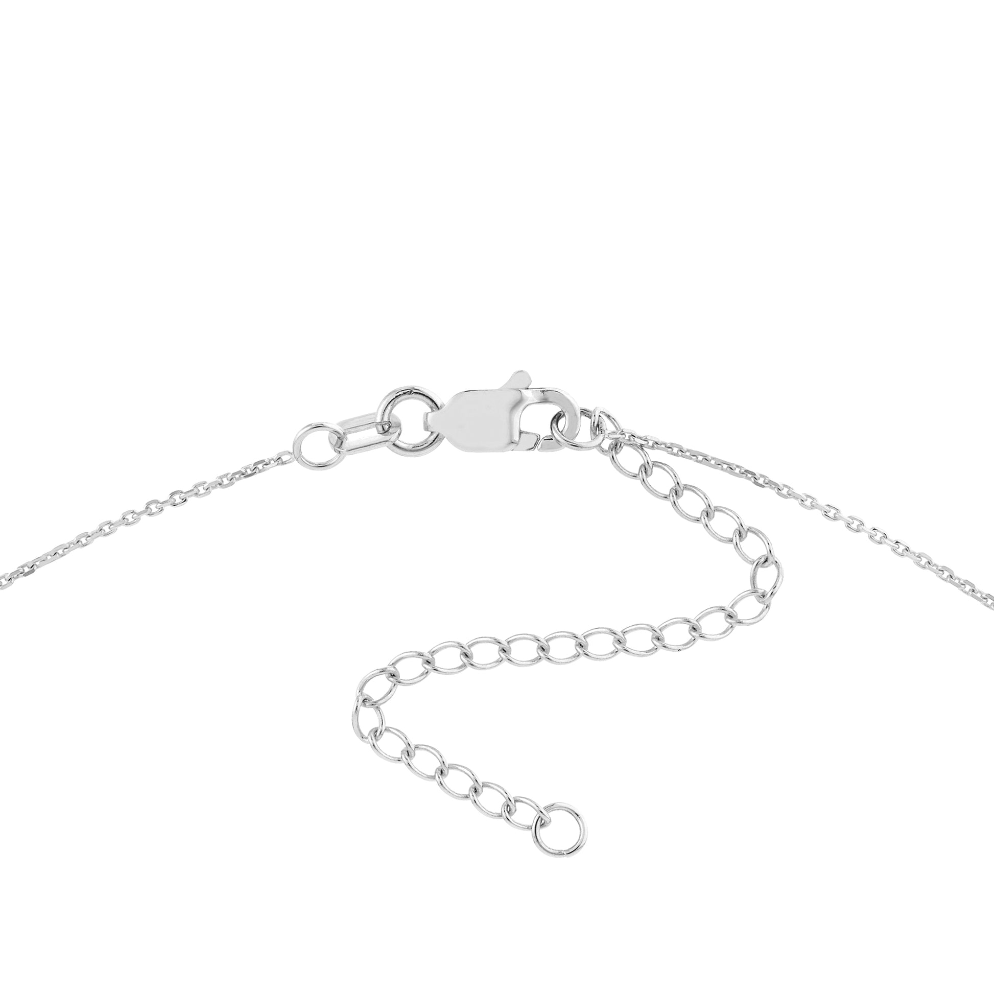 Plated Sterling Silver Long CZ Cross Necklace