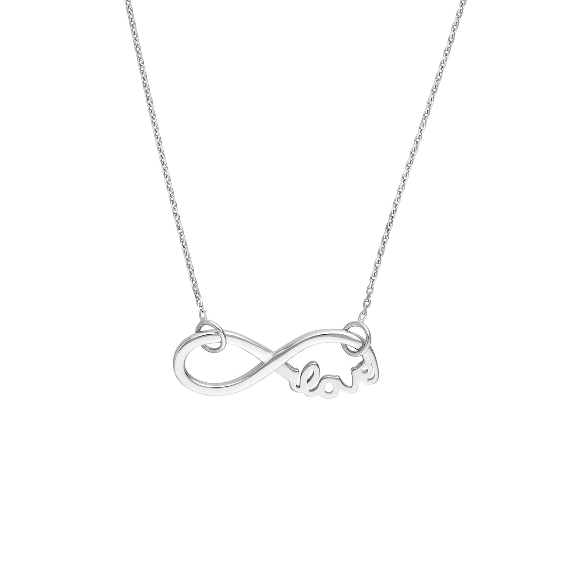 Sterling Silver Infinity Symbol Love Necklace