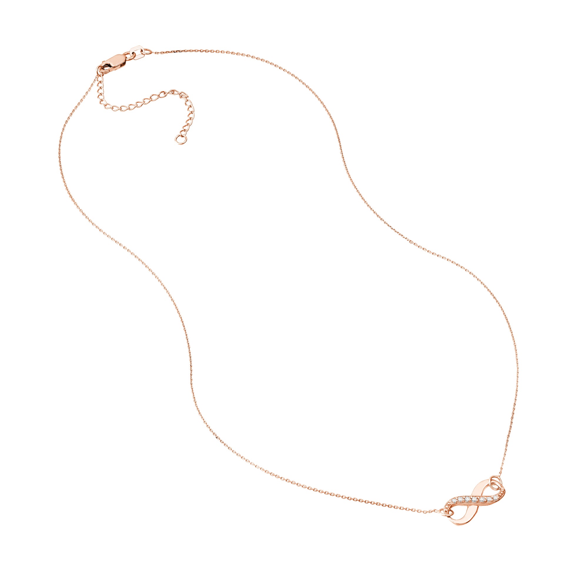 Infinity Adj. Necklace with 1/15tcw Diamond