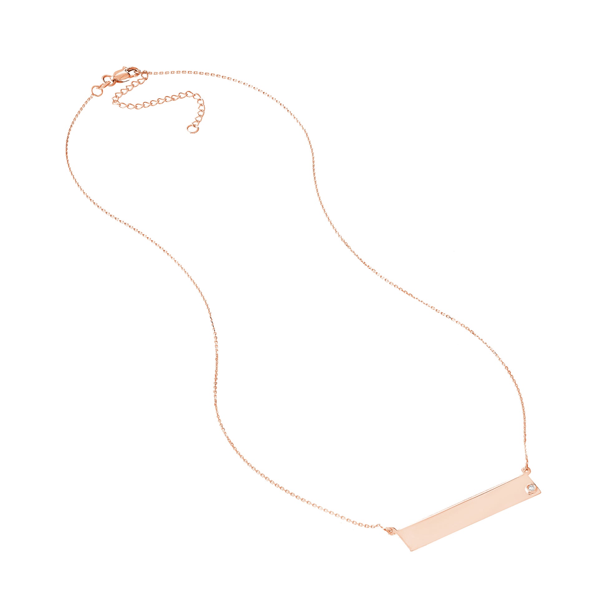 Adjustable 18 Bar Necklace with 2pt Diamond