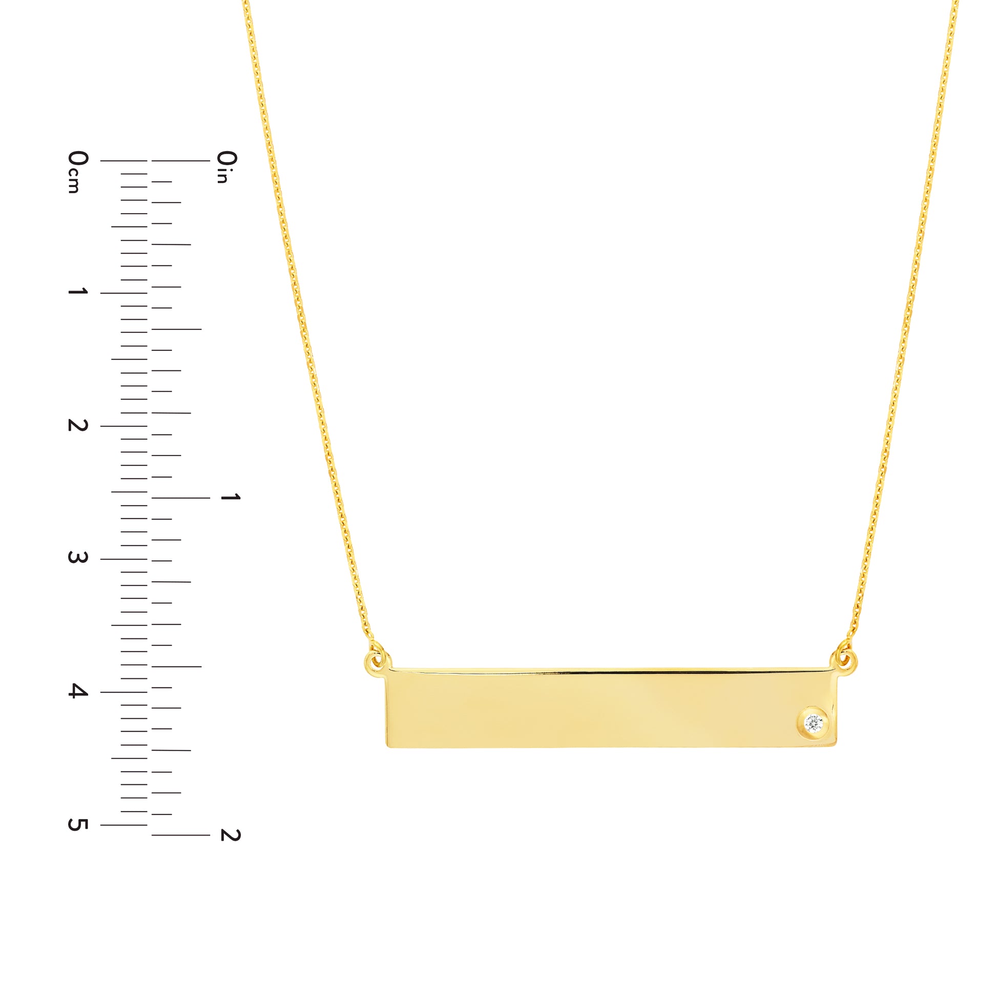 Adjustable 18 Bar Necklace with 2pt Diamond