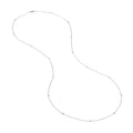 Sterling Silver CZ Bezel Station Long Necklace