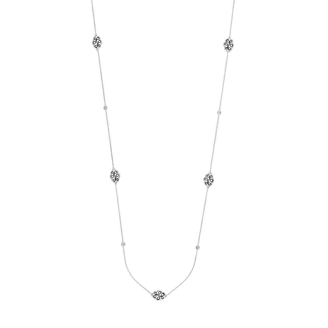 Long And Lovely Rhod.Filigree W/cz Stat