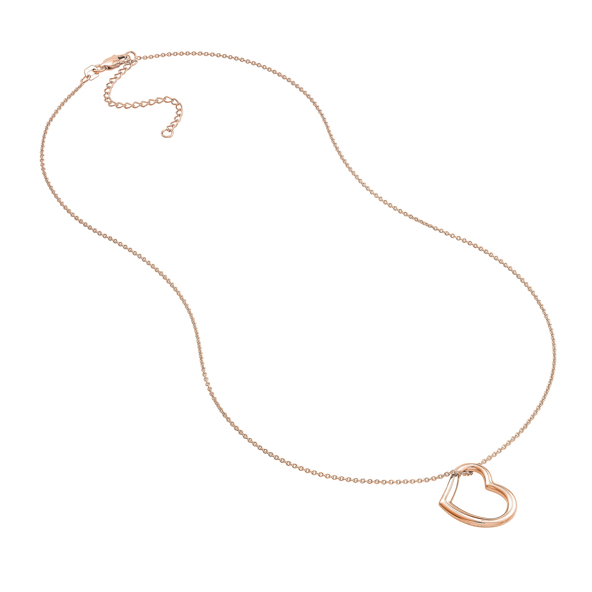 Open Heart Pendant Adjustable Necklace