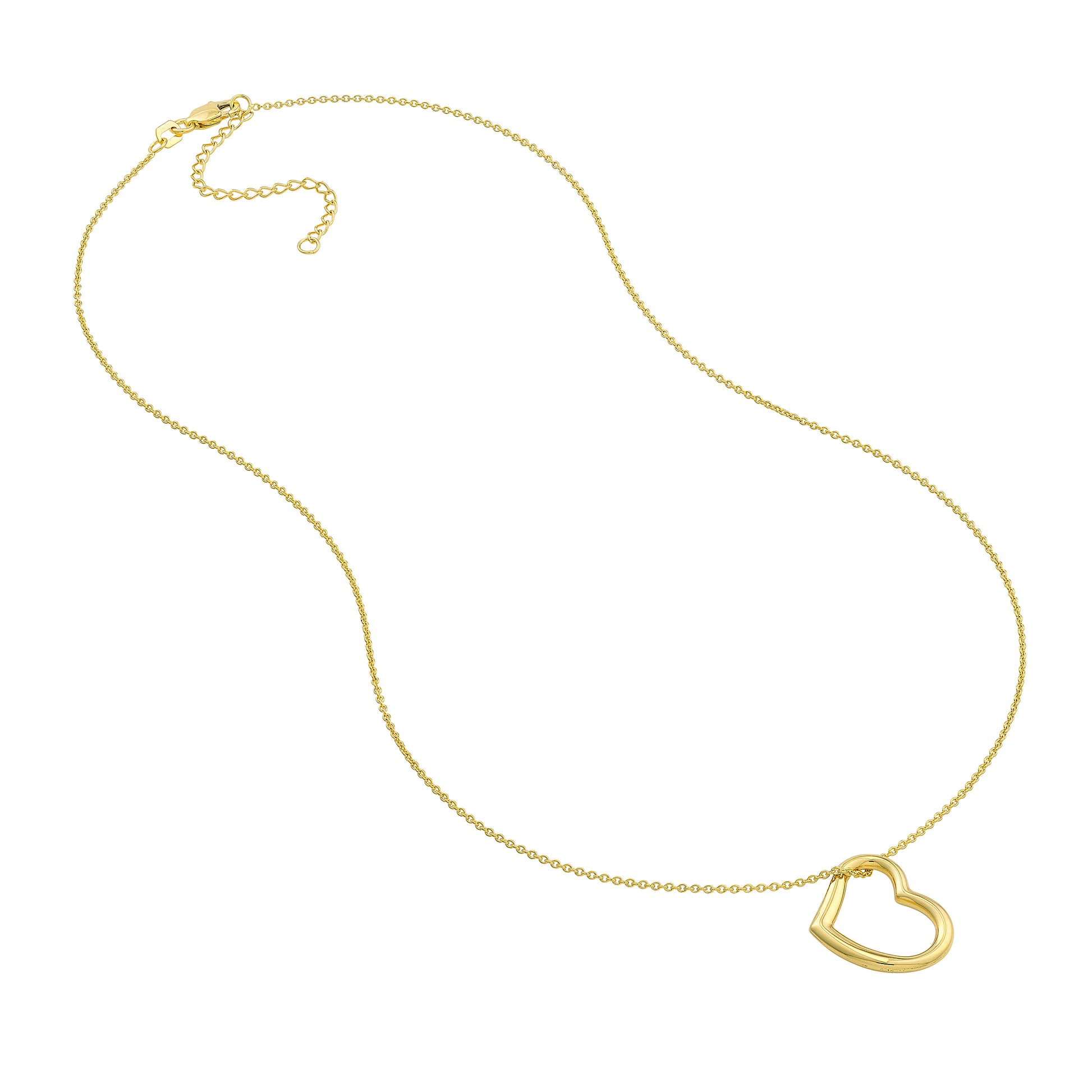 Open Heart Pendant Adjustable Necklace