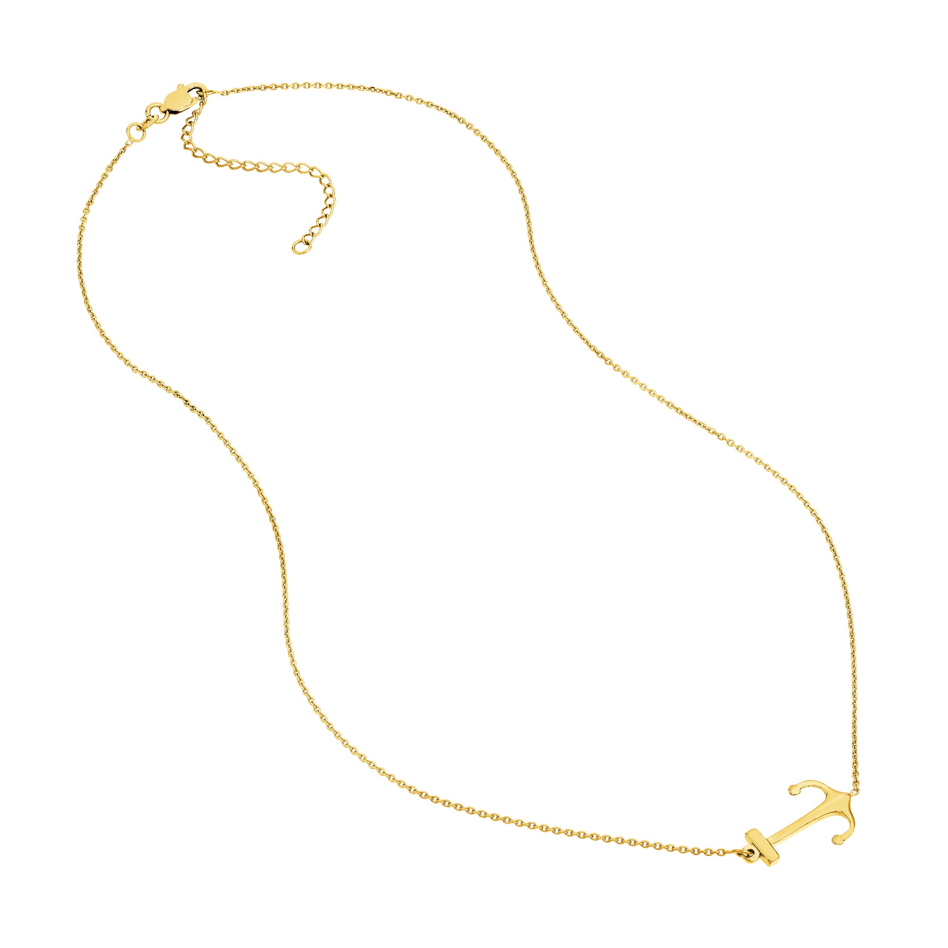 Sideways Anchor Adjustable Necklace