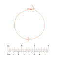 Sideways Mini CZ Cross Adjustable Bracelet