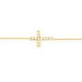 Sideways Mini CZ Cross Adjustable Bracelet