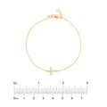 Sideways Mini CZ Cross Adjustable Bracelet