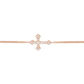 Plated Sterling Silver Sideways CZ Cross Bracelet