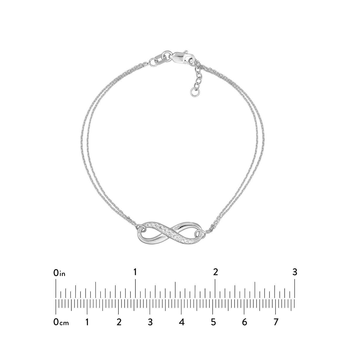 Half-CZ Infinity Adjustable Bracelet
