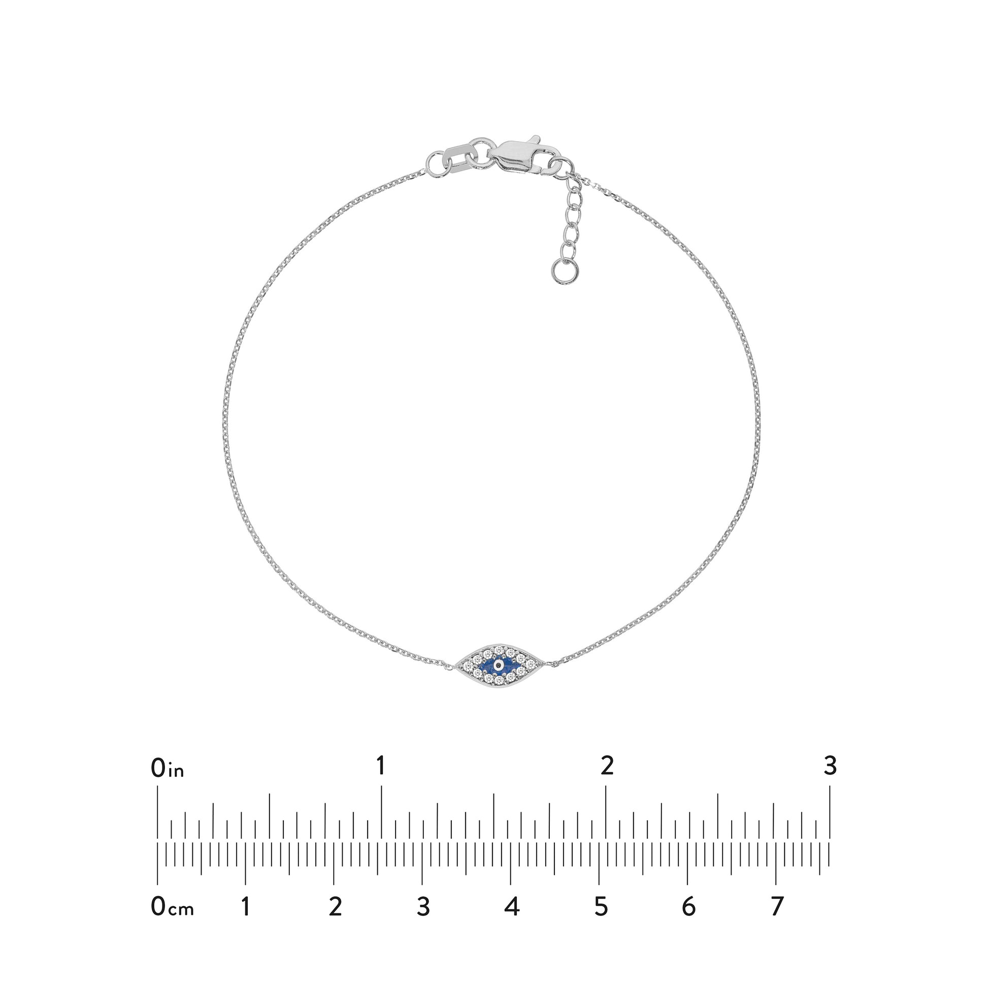 Mini CZ Evil Eye Adjustable Bracelet