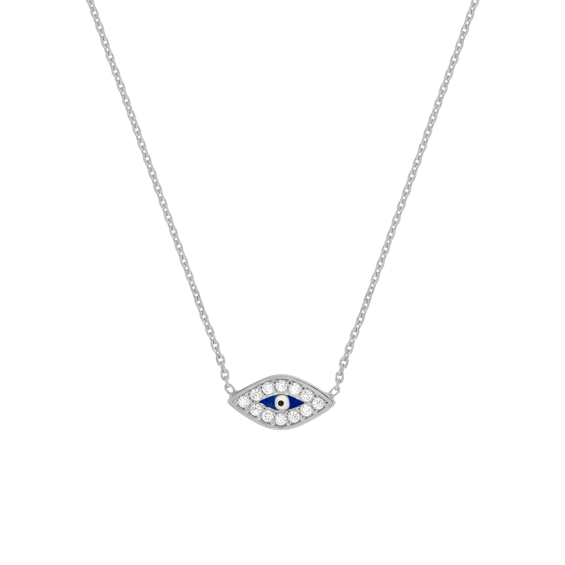Mini CZ Evil Eye Adjustable Necklace