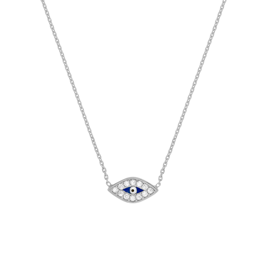 Mini CZ Evil Eye Adjustable Necklace
