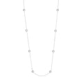 Sterling Silver Polished Bead Station Long Necklace