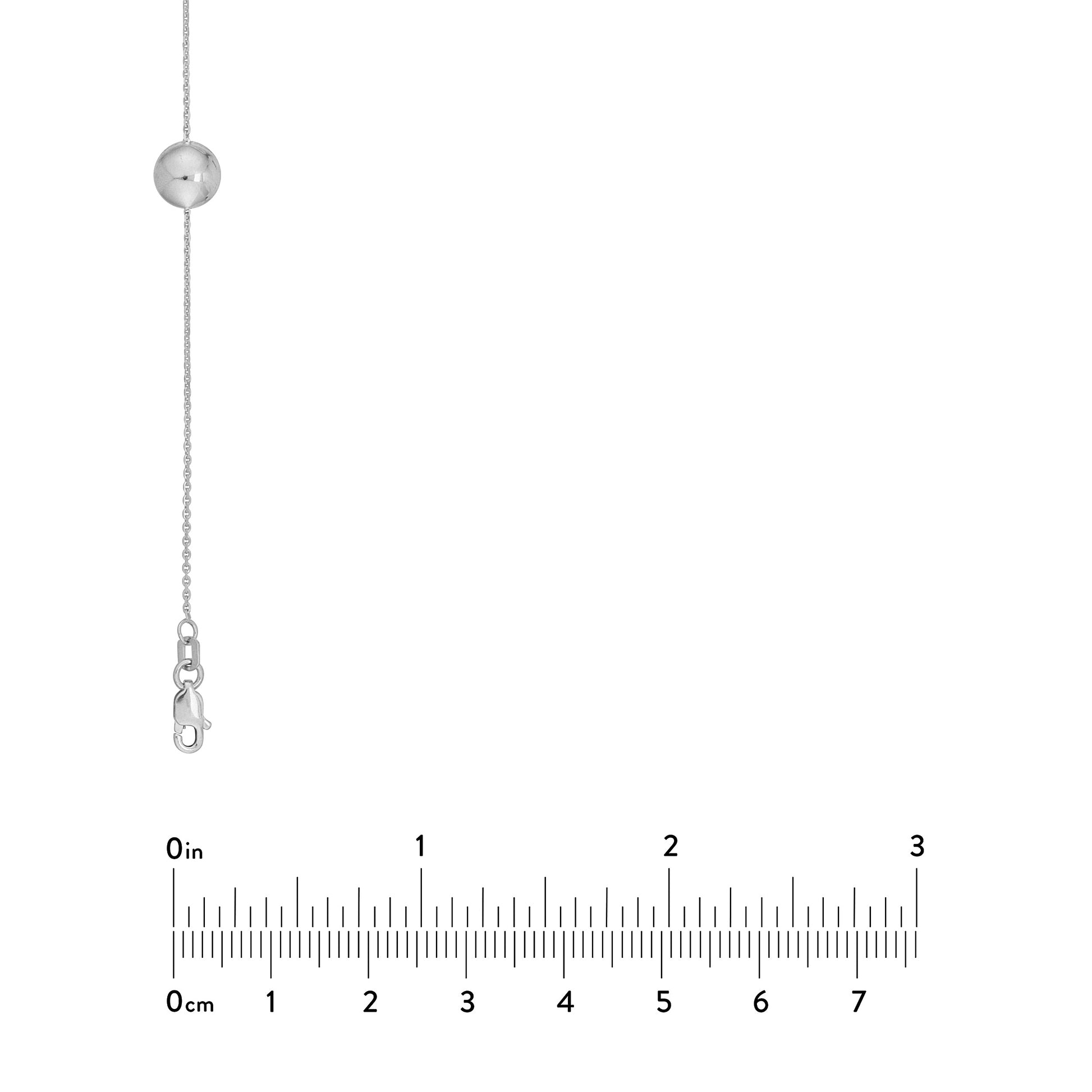 Sterling Silver Polished Bead Station Long Necklace