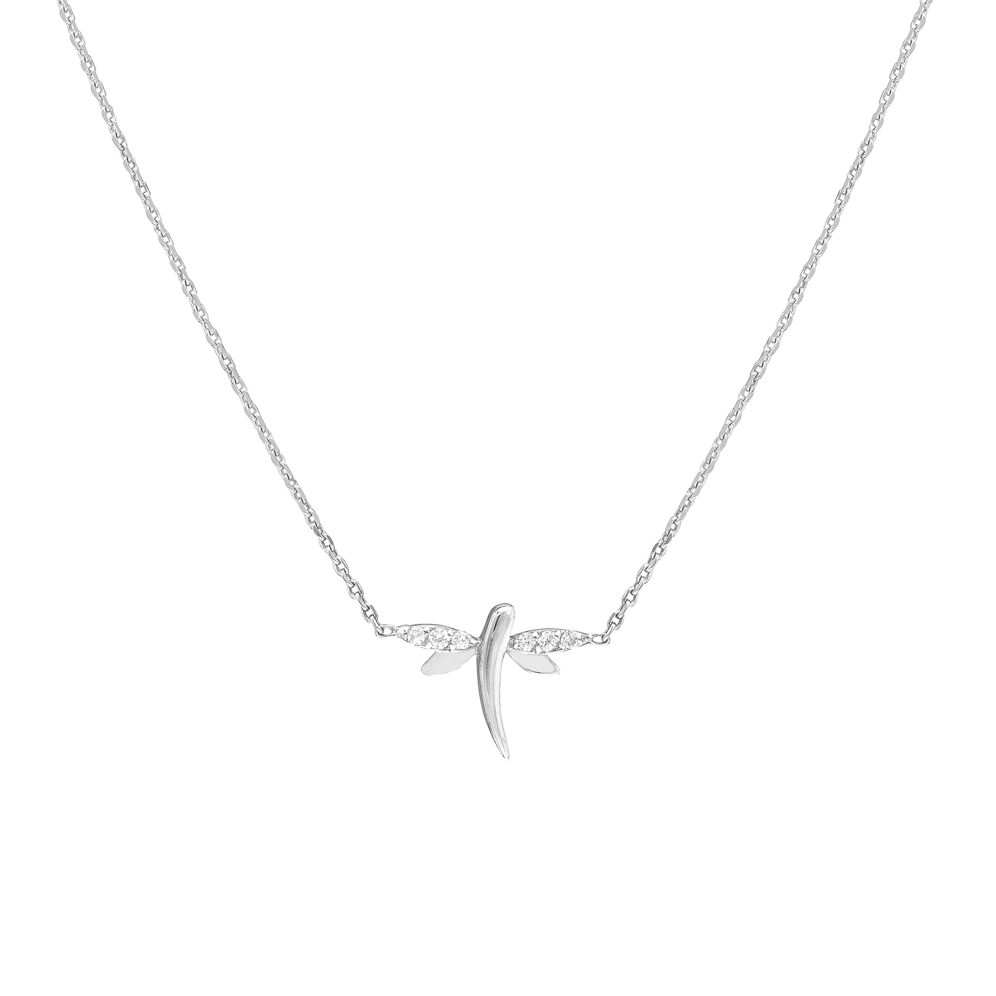 Plated Sterling Silver Mini Dragonfly Necklace