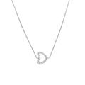 Sideways Mini CZ Heart Adjustable Necklace