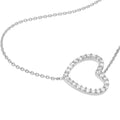 Plated Sterling Silver Sideways Heart Necklace