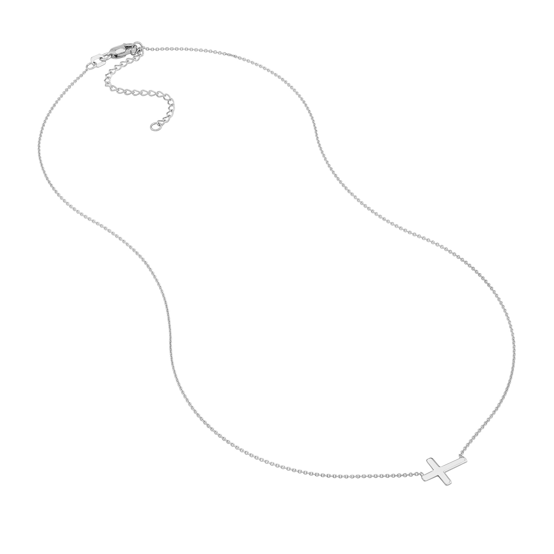 Sideways Mini Cross Adjustable Necklace