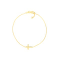 Sideways Mini Cross Adjustable Bracelet
