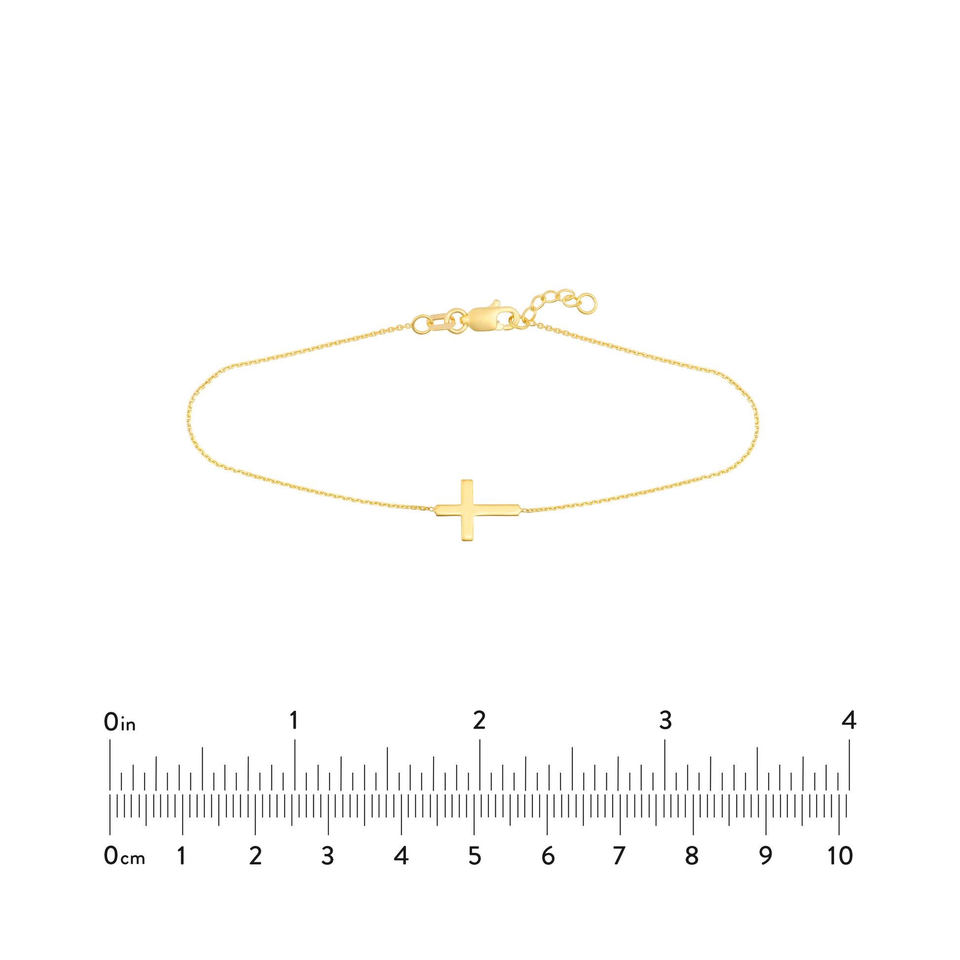 Sideways Mini Cross Adjustable Bracelet