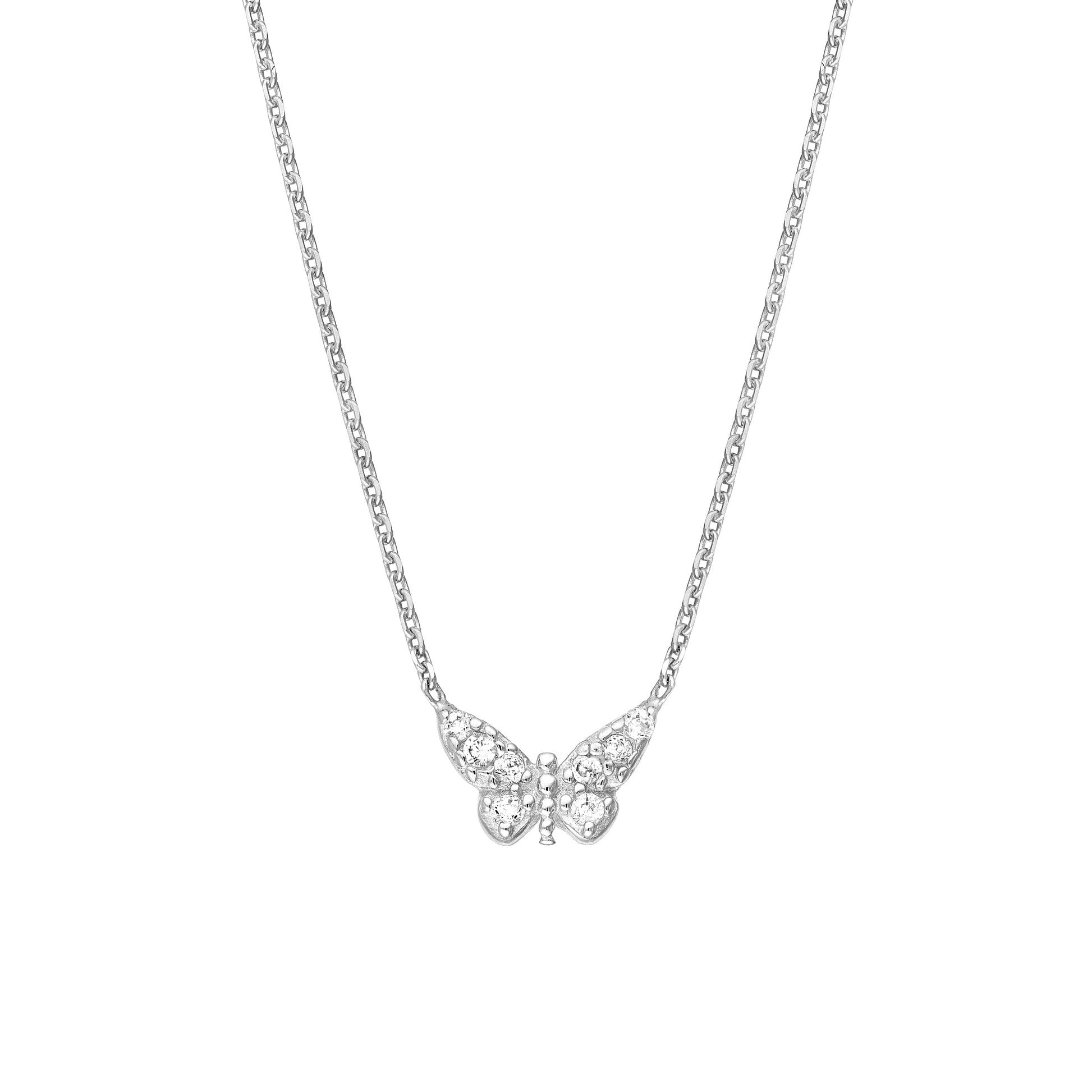 Plated Sterling Silver Mini Butterfly Necklace