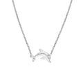 Plated Sterling Silver Mini CZ Dolphin Necklace