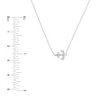 Sideways Mini CZ Anchor Necklace