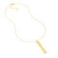 Vertical Engravable Bar Adj. Necklace