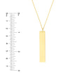 Vertical Engravable Bar Adj. Necklace