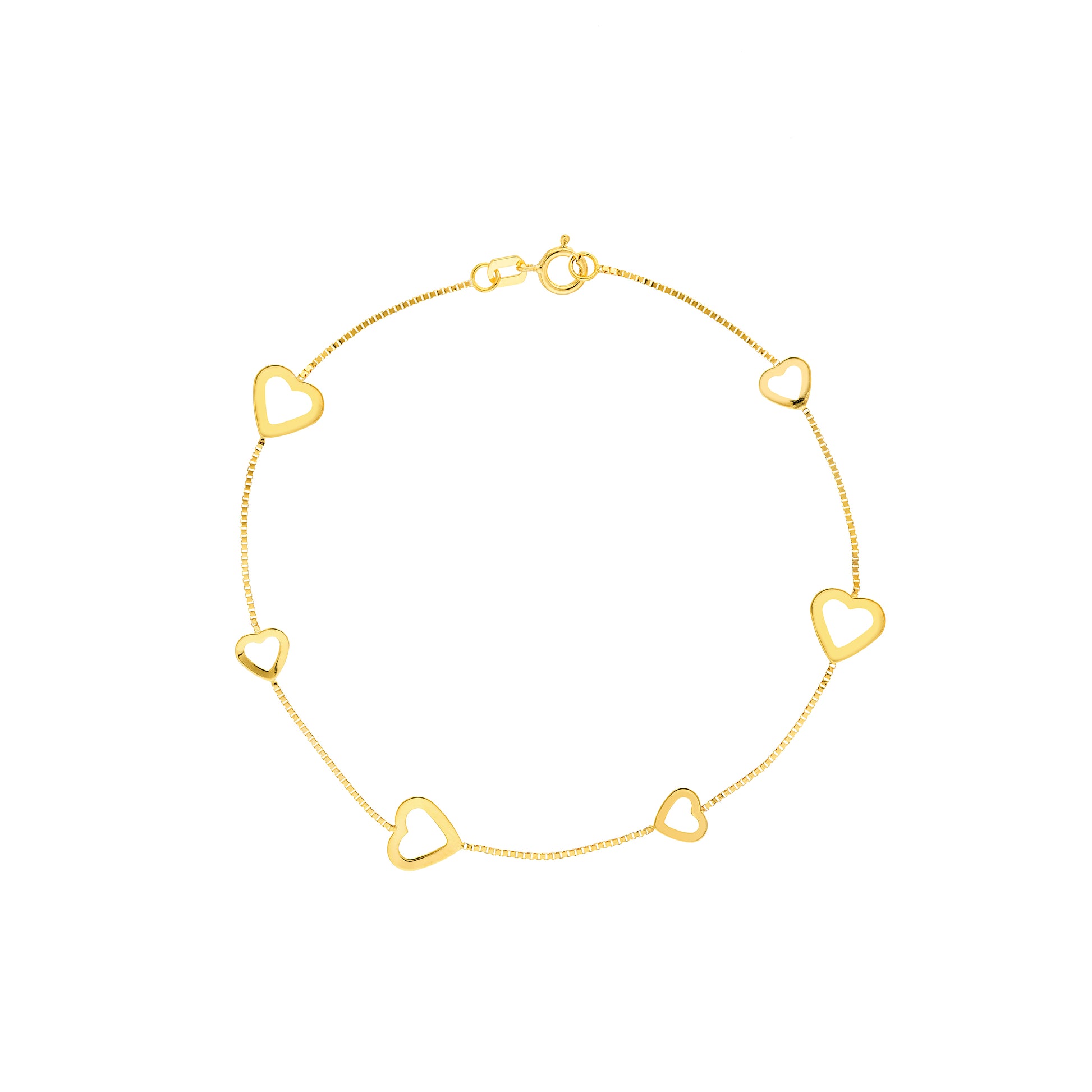 Open Heart on Box Chain Bracelet