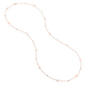 Sterling Silver Polished Bead and CZ Station Long Necklace