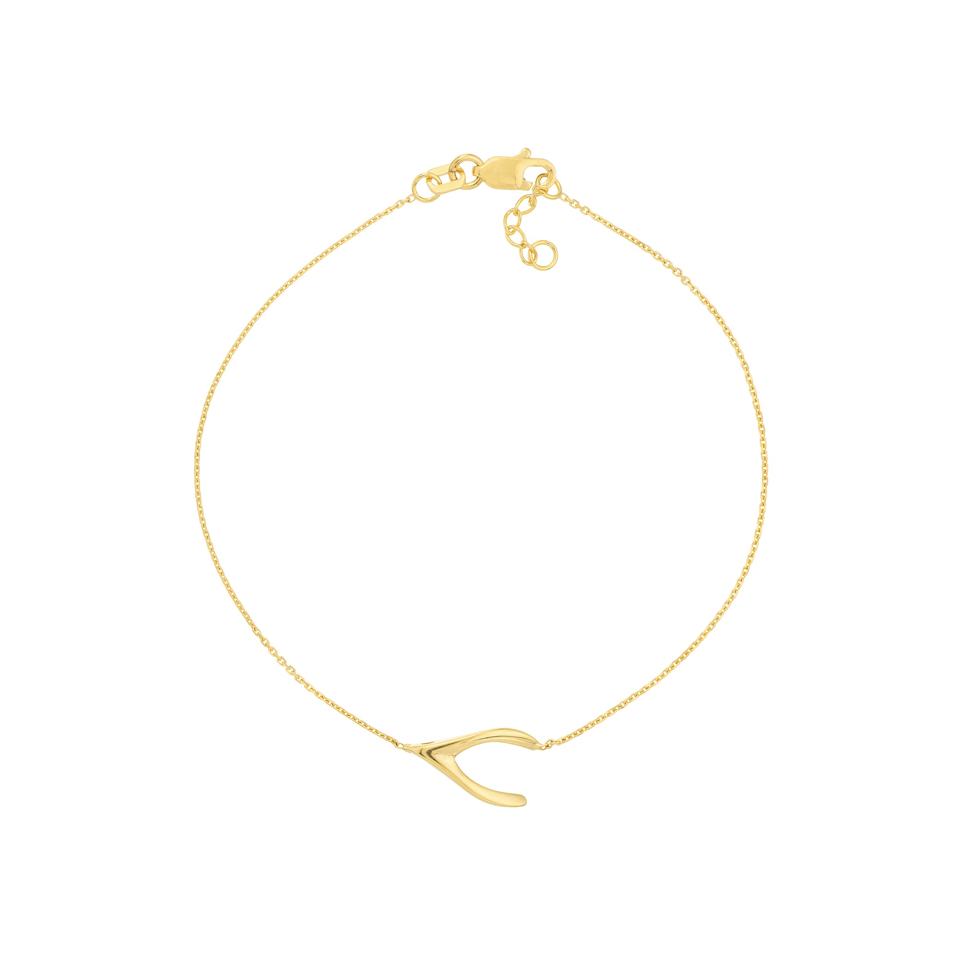Sideways Wishbone Adjustable Bracelet